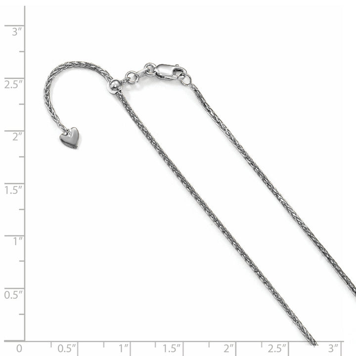 14K White Gold 1.3 mm Adjustable DC Wheat Chain