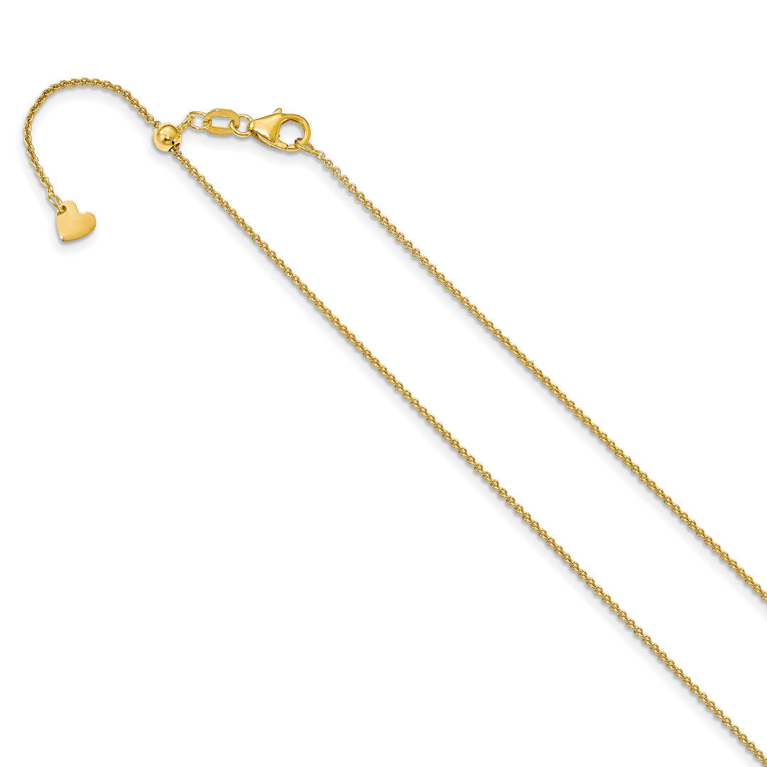 14k Yellow Gold Round Cable Adjustable Chain