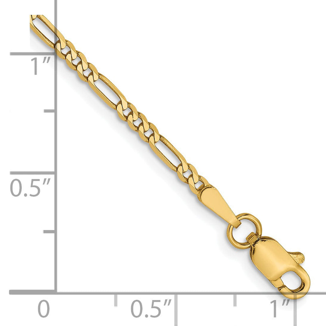 Leslie 14k Yellow Gold 1.80mm Flat Figaro Chain