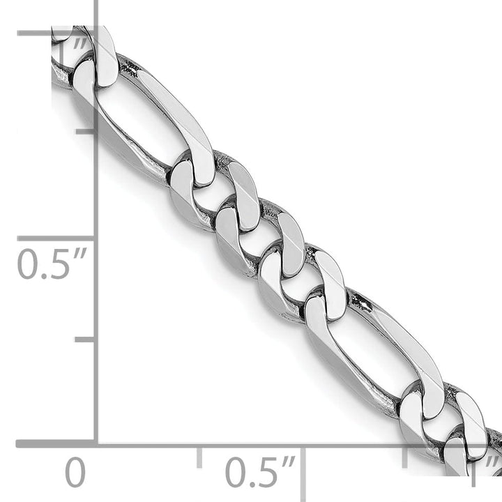 14k White Gold 5.0mm Flat Figaro Chain