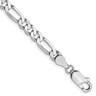 14k White Gold 5.0mm Flat Figaro Chain at $ 675.29 only from Jewelryshopping.com