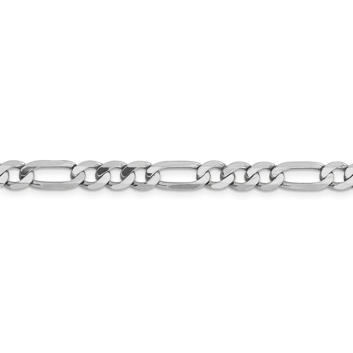 14k White Gold 6.0mm Flat Figaro Chain