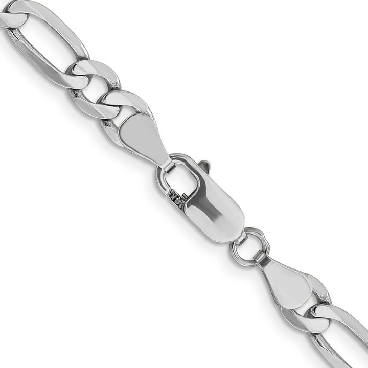 14k White Gold 6.0mm Flat Figaro Chain