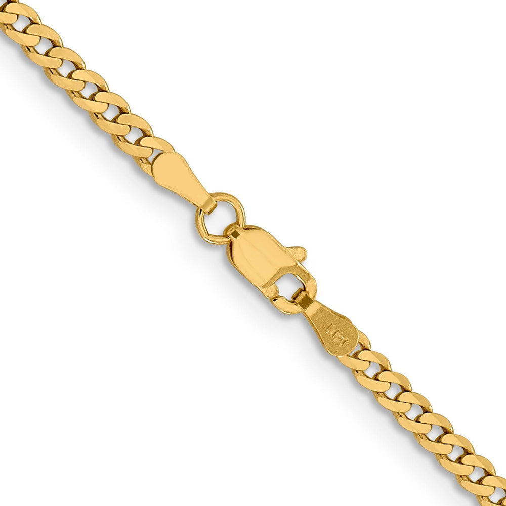 Leslie 14k Yellow Gold 2.3mm Beveled Curb Chain