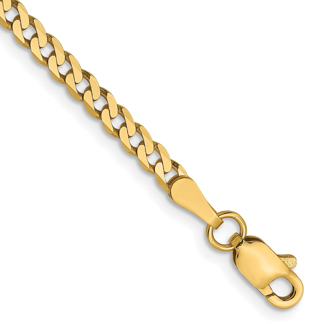Leslie 14k Yellow Gold 2.3mm Beveled Curb Chain