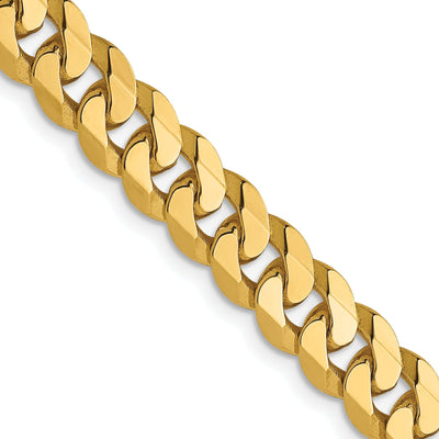 14k Yellow Gold 6.1mm Flat Beveled Curb Chain