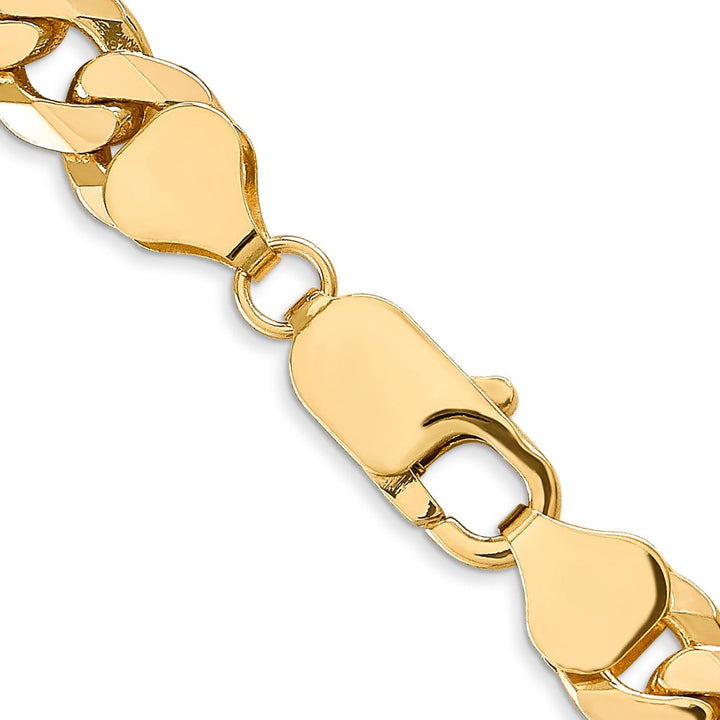 14k Yellow Gold 8mm Flat Beveled Curb Chain