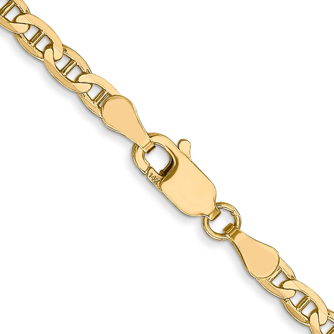 Leslie 14k Yellow Gold 3mm Concave Anchor Chain