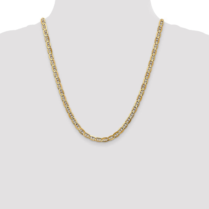 14k Yellow Gold 5.25mm Concave Anchor Chain