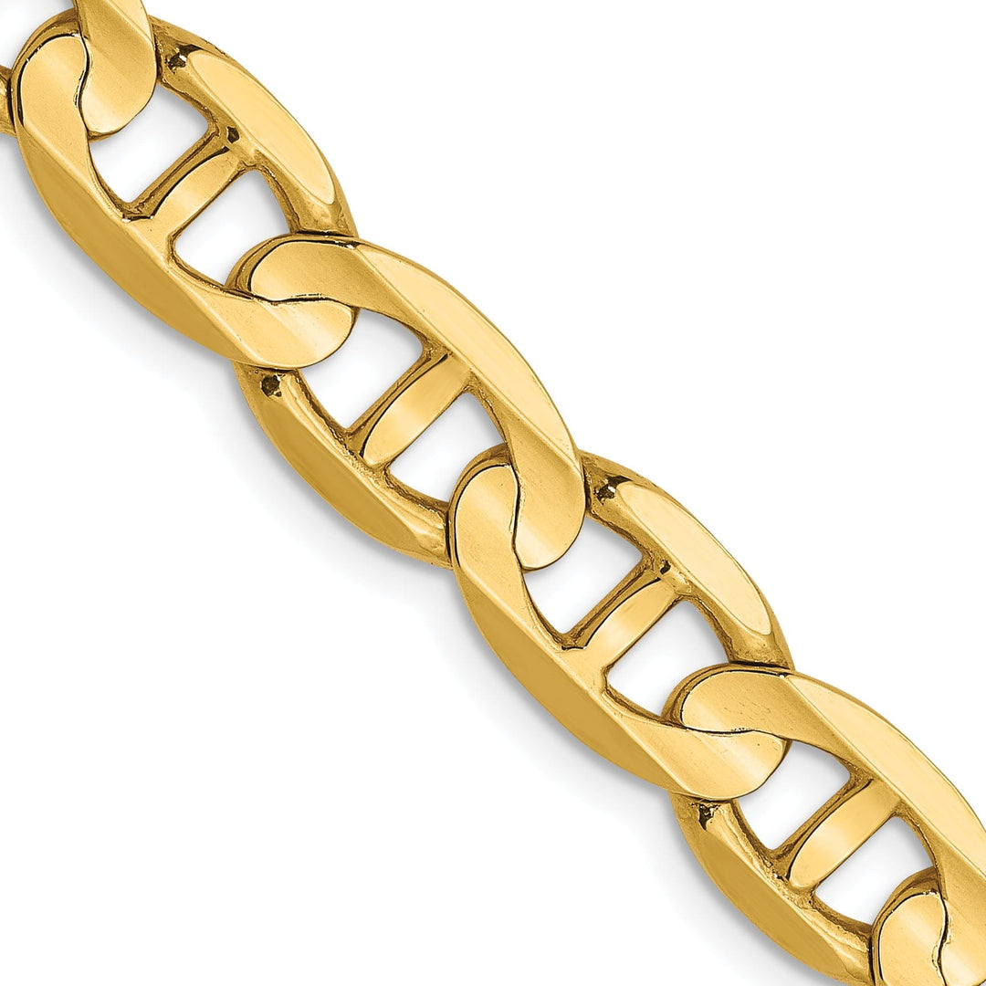 Leslie 14k Yellow Gold 7mm Concave Anchor Chain