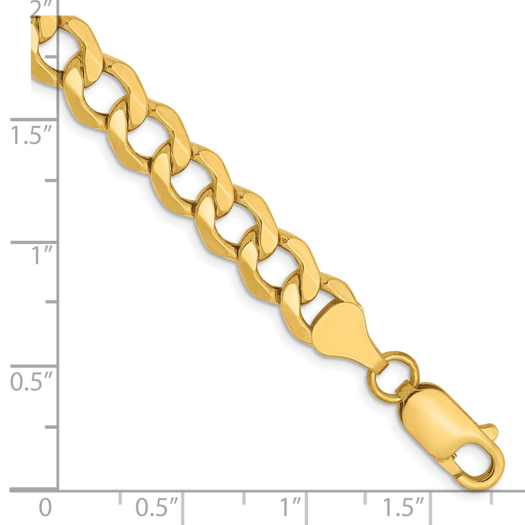 14k Yellow Gold 7.0m SemiSolid Curb Link Chain