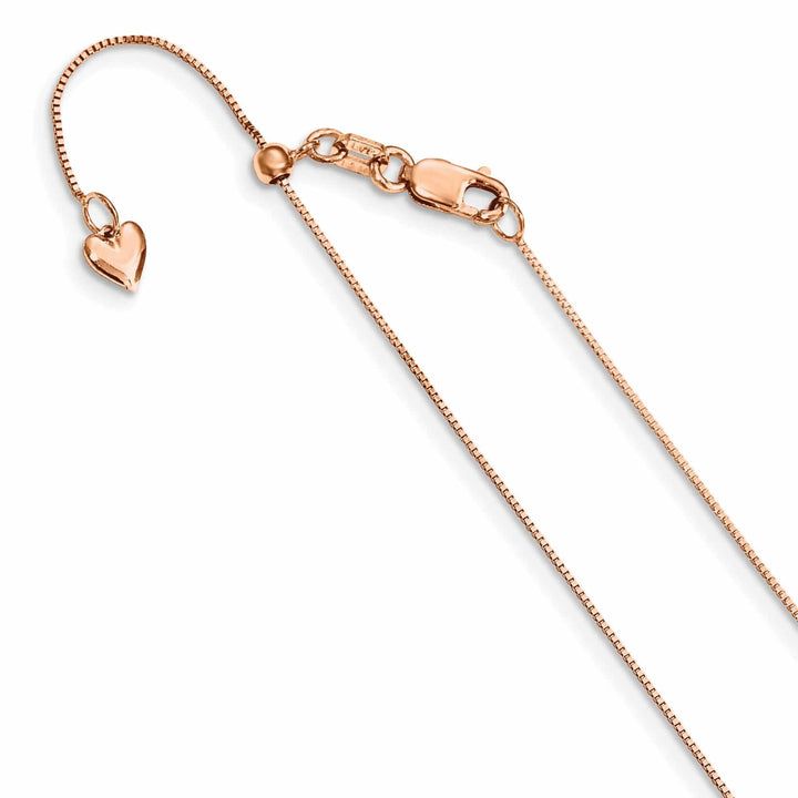 14K Rose Gold Adjustable .55mm Baby Box Chain