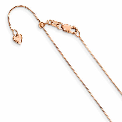 14K Rose Gold Adjustable .55mm Baby Box Chain at $ 231.98 only from Jewelryshopping.com