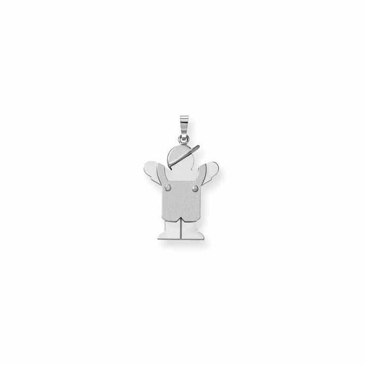 14 White Gold Solid Medium Boy With Hat Love Charm