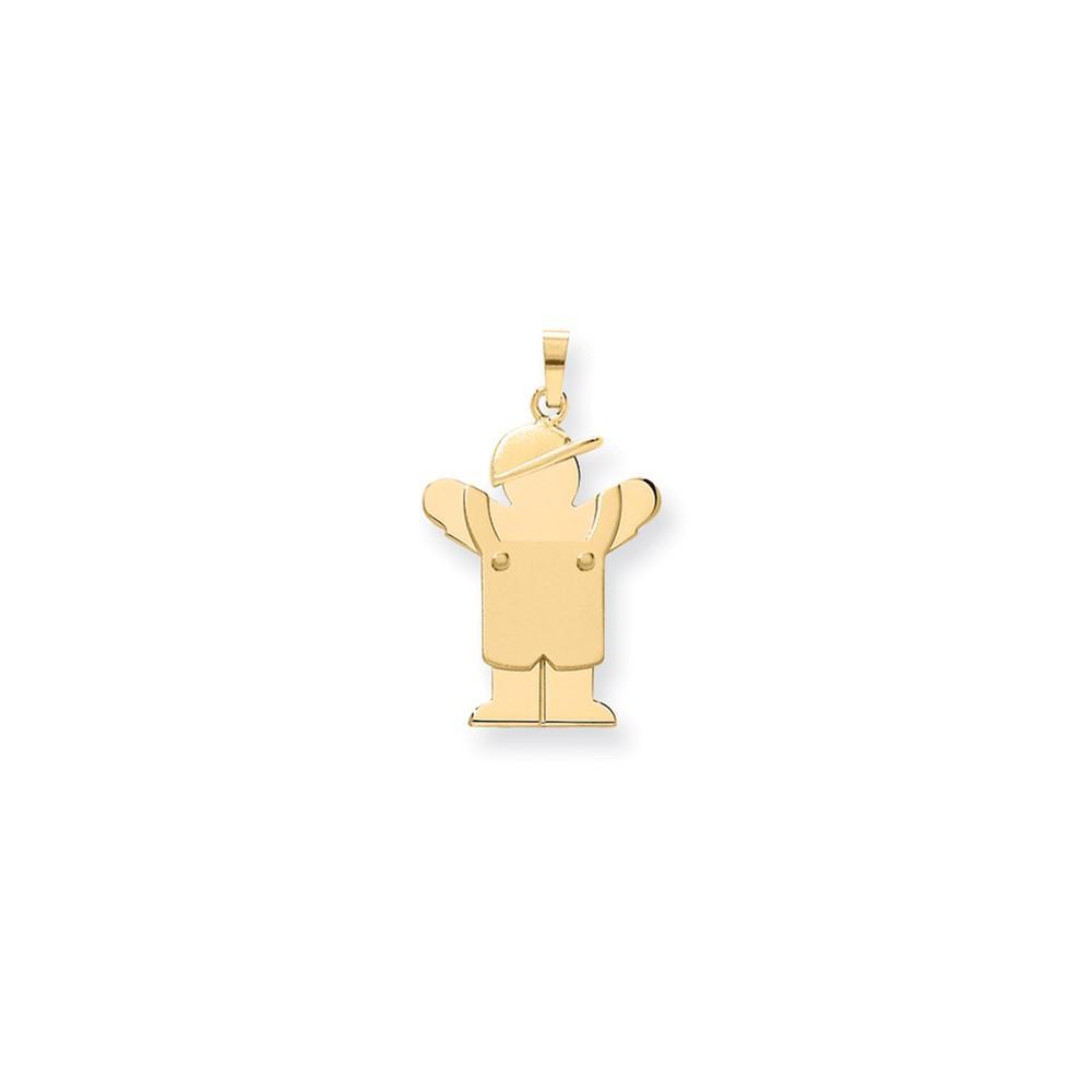 14 Yellow Gold Boy in Overalls With Hat Love Charm