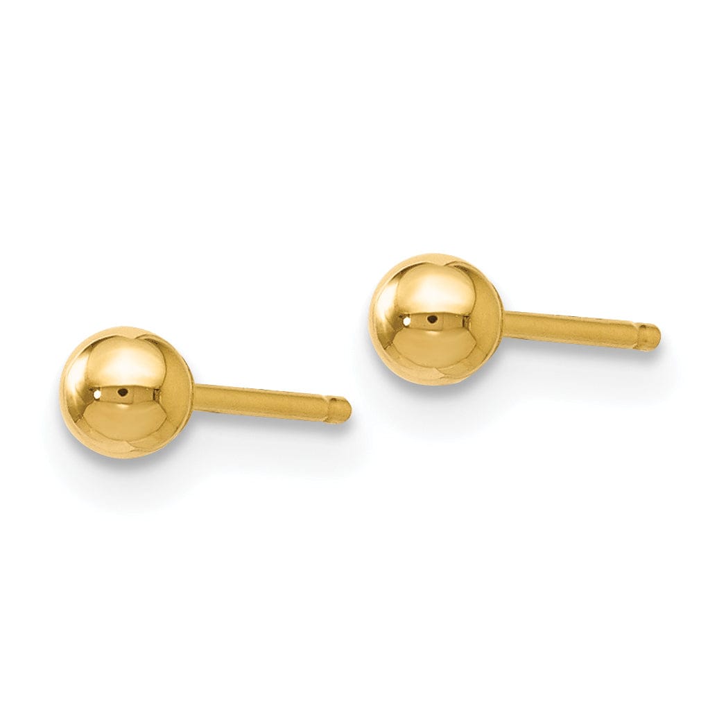 14k Yellow Gold 3mm Ball Post Earrings