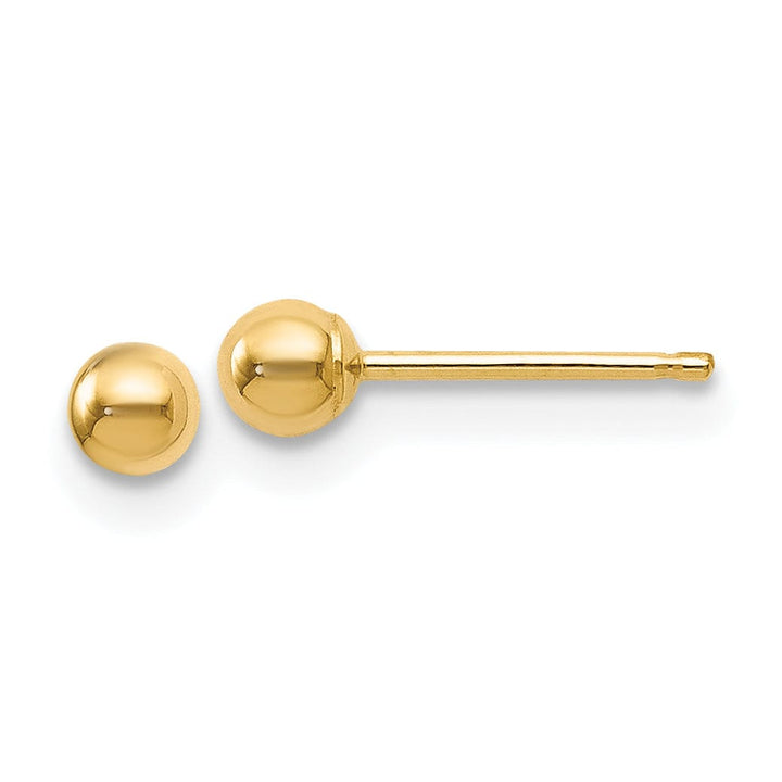 14k Yellow Gold 3mm Ball Post Earrings