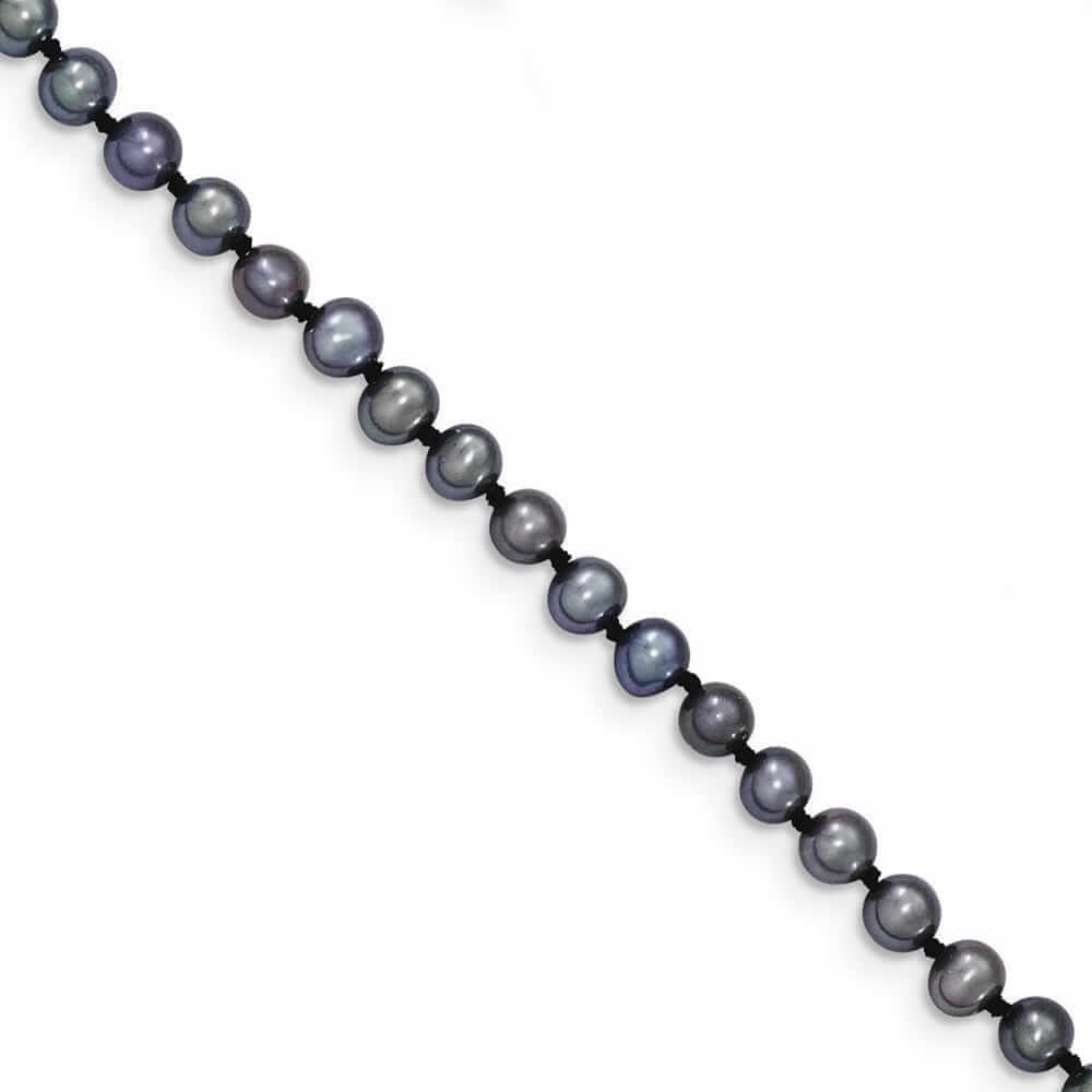 14k Gold Black Freshwater Onion Pearl Necklace