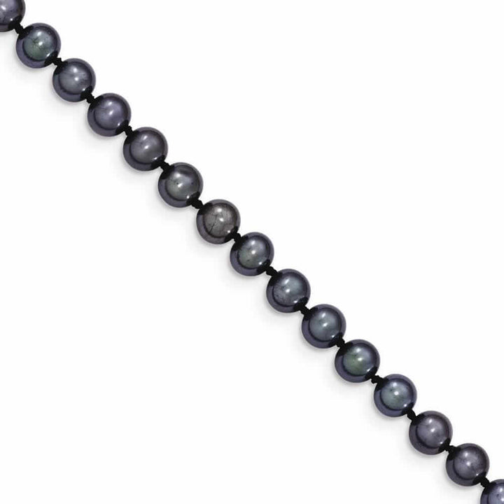 14k Gold Black Freshwater Onion Pearl Necklace