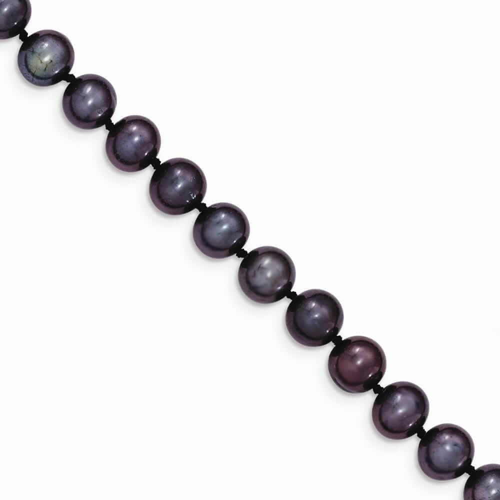 14k Gold Black Freshwater Cultured Pearl Necklace