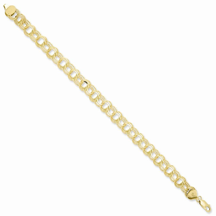 14k Gold Triple Link Charm Bracelet