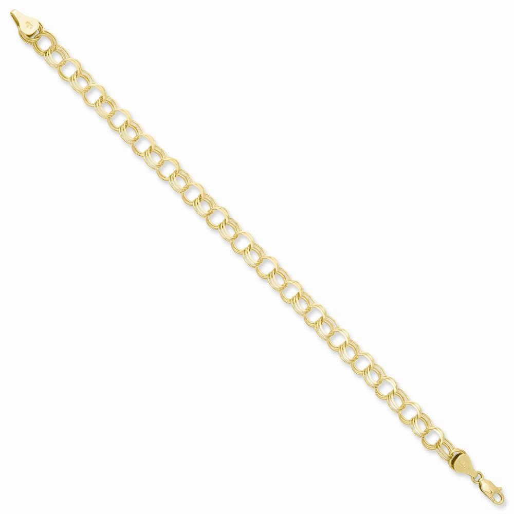 14k Gold Triple Link Charm Bracelet