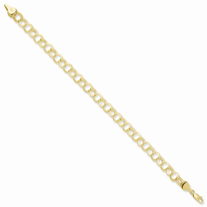 14k Gold Triple Link Charm Bracelet