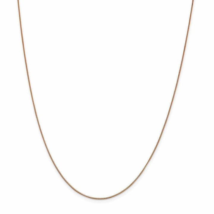 14k Rose Gold 0.70mm Solid Box Link Chain