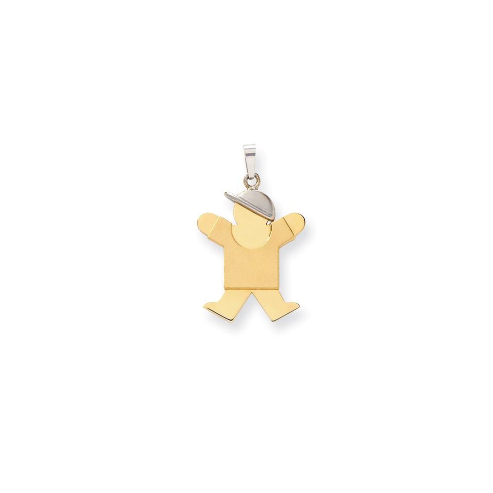 14k Two-tone Large Polished Joy Boy With Hat Charm