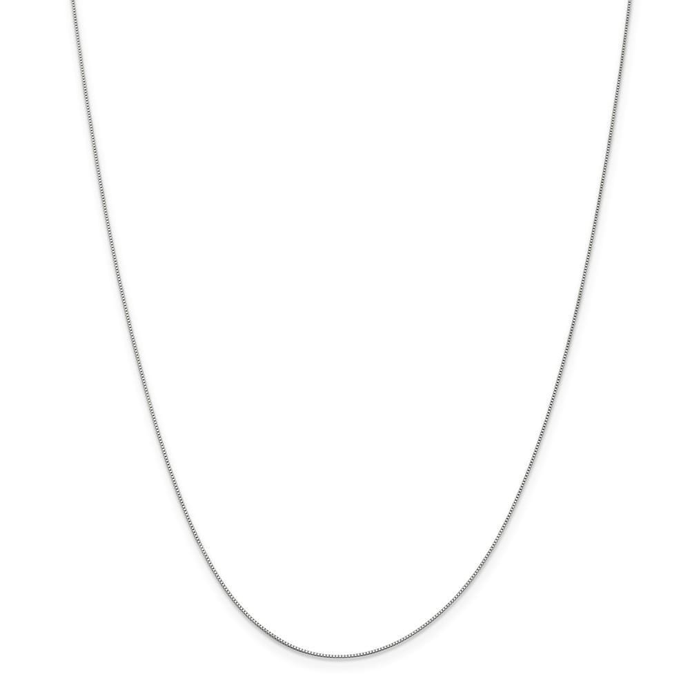 14k White Gold 0.50mm Polished Solid Box Chain