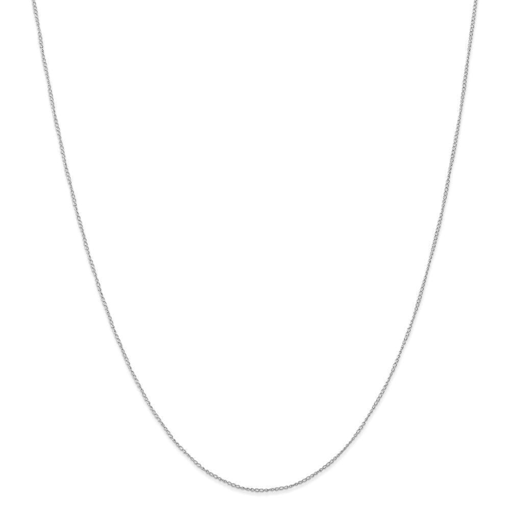 14k White Gold 0.51-mm Carded Solid Curb Chain
