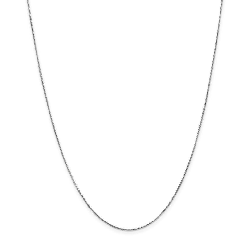 14k White Gold 0.60mm Solid Round Snake Chain