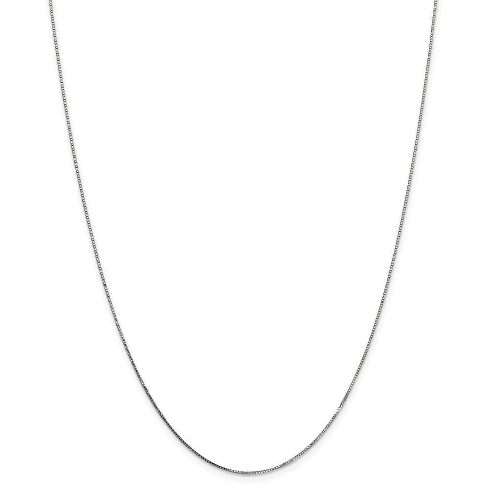 14k White Gold 0.70mm Polished Solid Box Chain