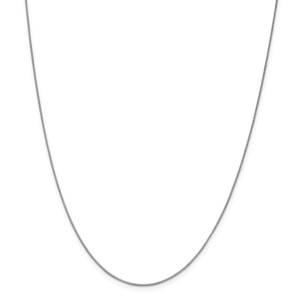 14k White Gold 0.70mm Polished Solid Box Chain