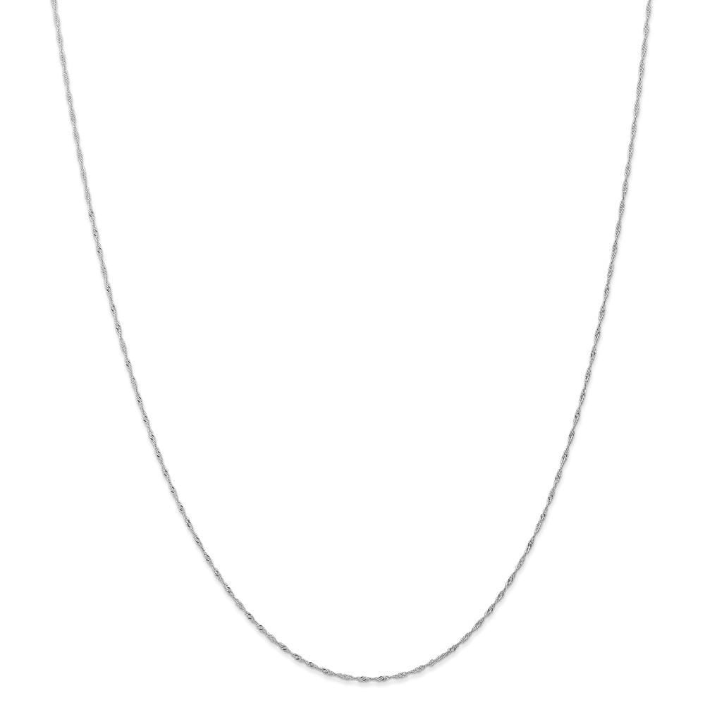 14k White Gold 1.00mm Singapore Carded Chain