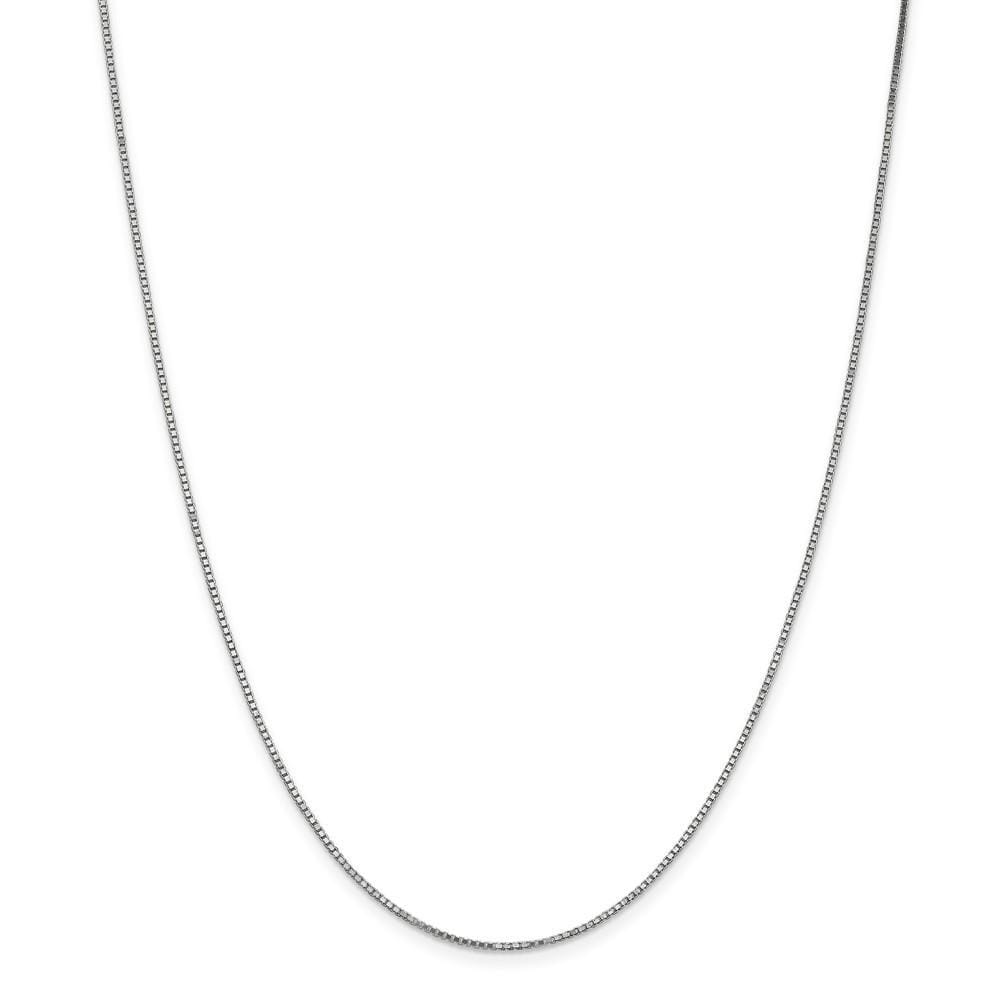 14k White Gold 1.10mm Polished Solid Box Chain