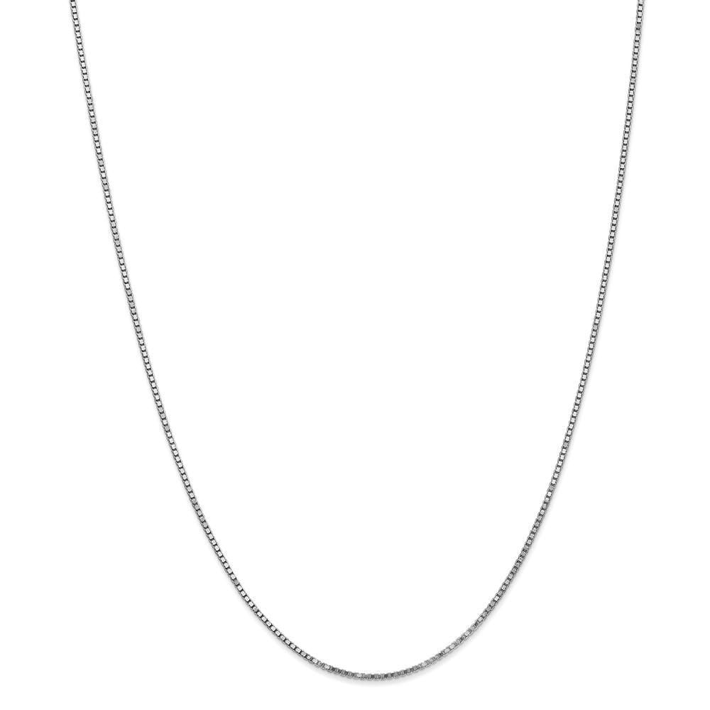 14k White Gold 1.20mm Polished Solid Box Chain