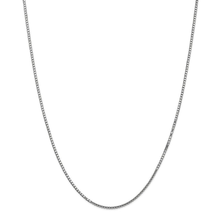 14k White Gold 1.35mm Polished Solid Box Chain