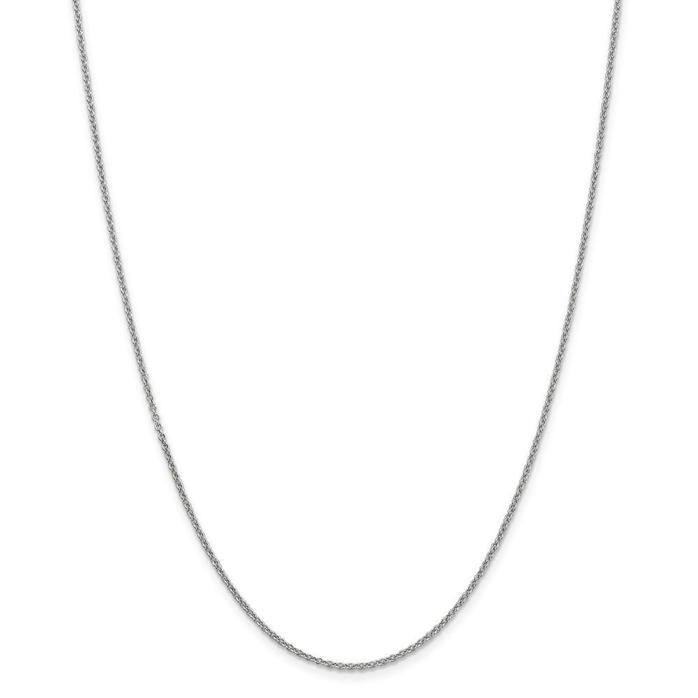 14k White Gold 1.67mm Round Link Cable Chain