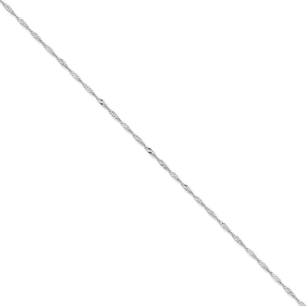 14k White Gold 2.00mm Polished Singapore Chain