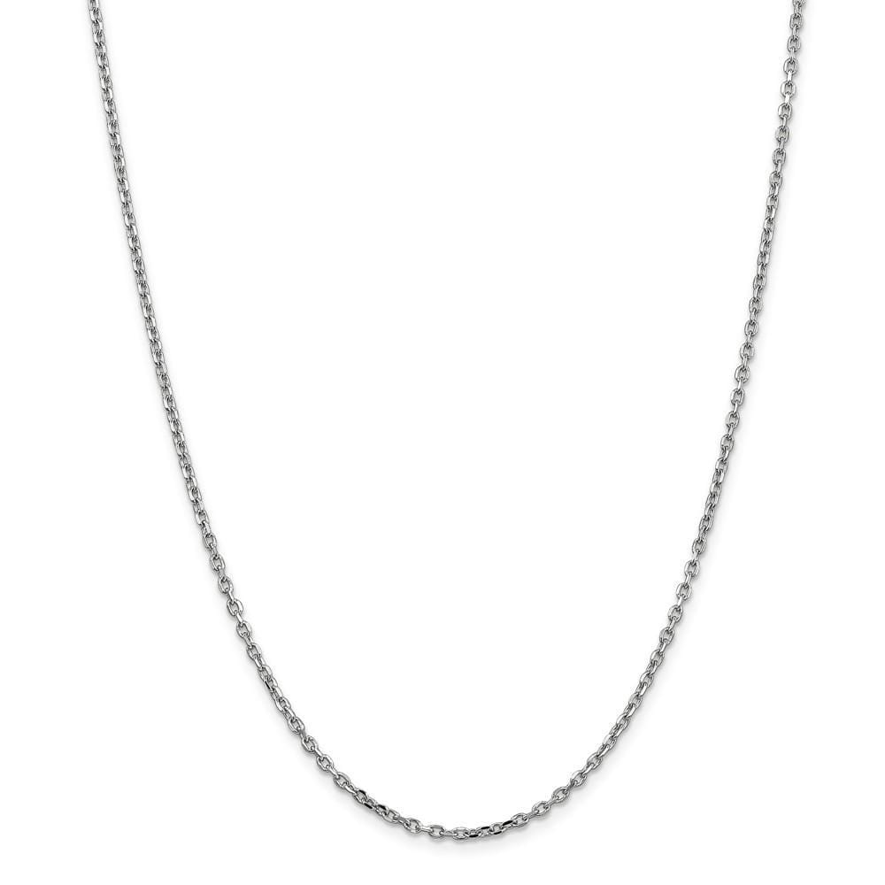 14k White Gold 2.20mm Round Link Cable Chain