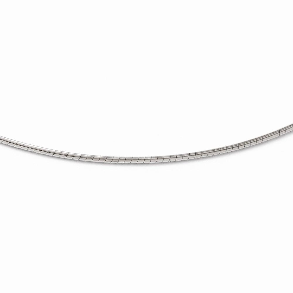 14k White Gold 2mm Round Omega Necklace