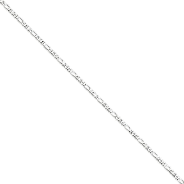 14k White Gold 3.00-mm Flat Solid Figaro Chain