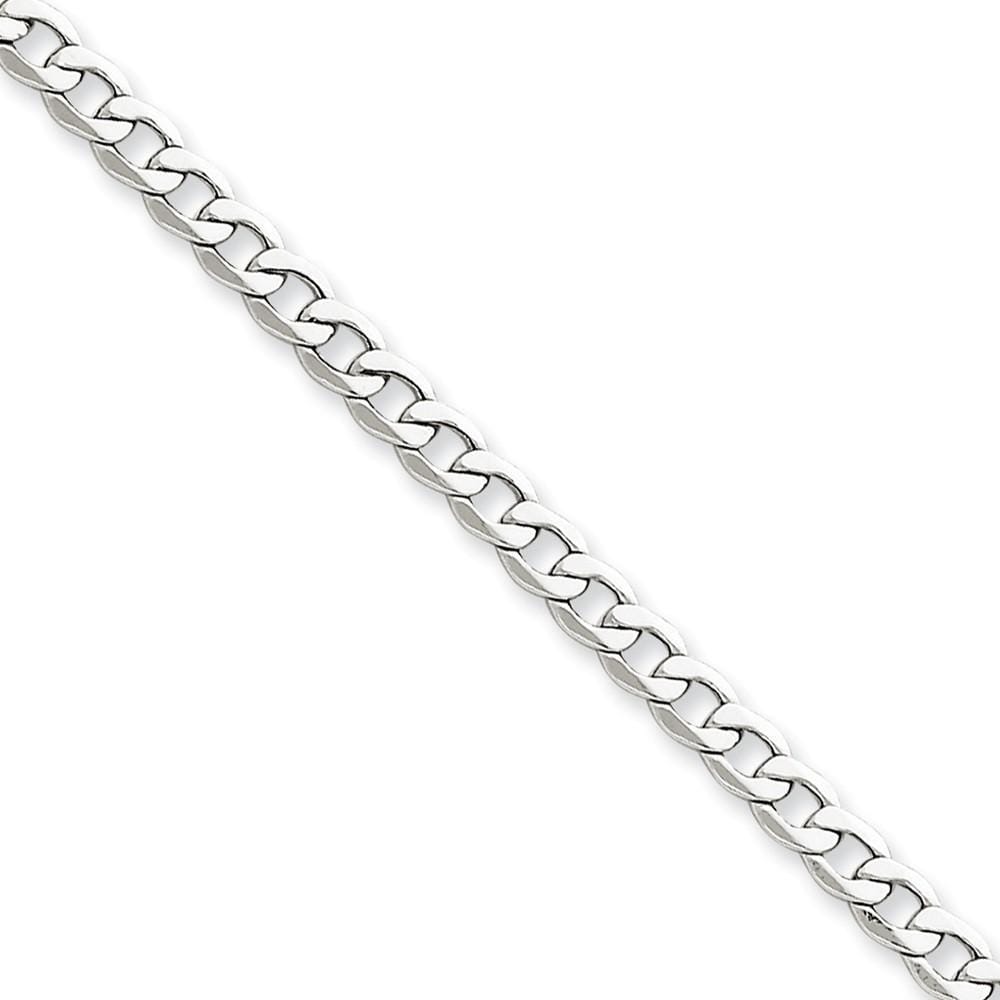 14k White Gold 3.35m Semi Solid Curb Link Chain