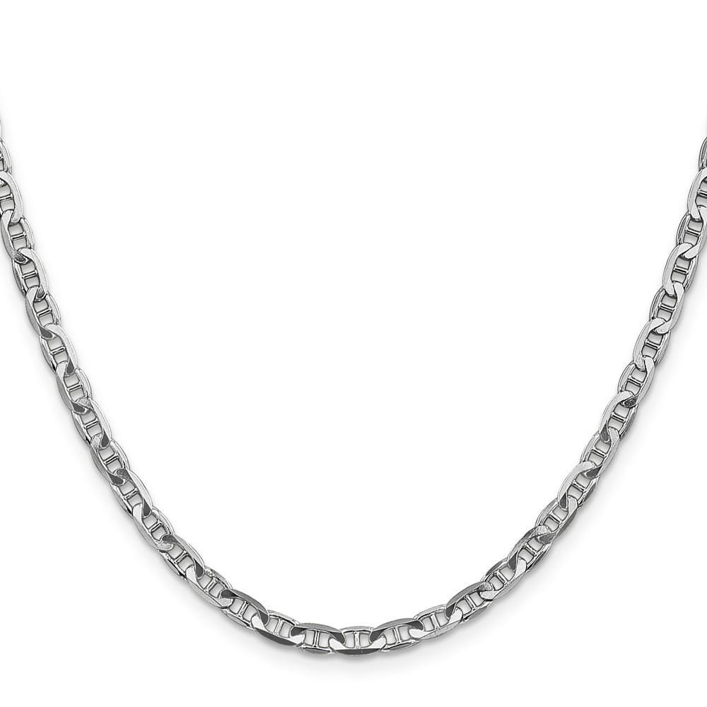 14k White Gold 3.75m Solid Concave Anchor Chain