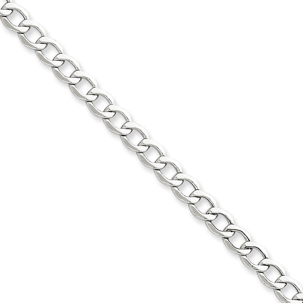 14k White Gold 5.25m Semi Solid Curb Link Chain