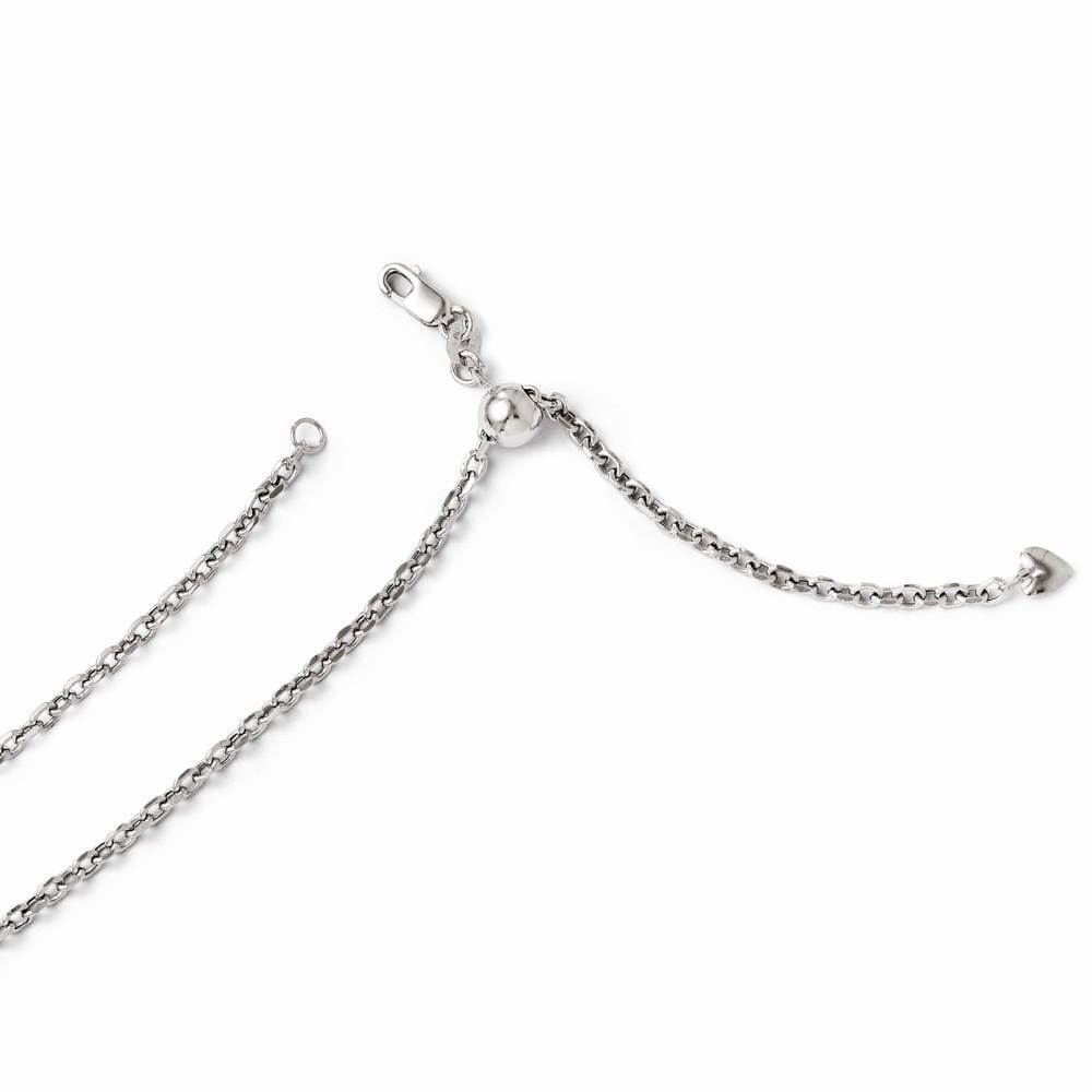 14k White Gold Adjustable Semi Solid Chain