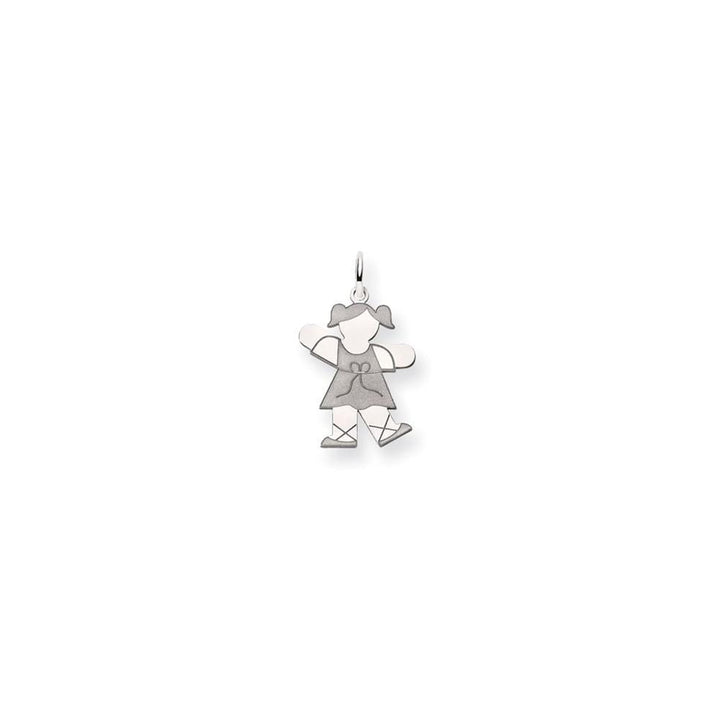 14k White Gold Ballerina Girl Kiss Charm