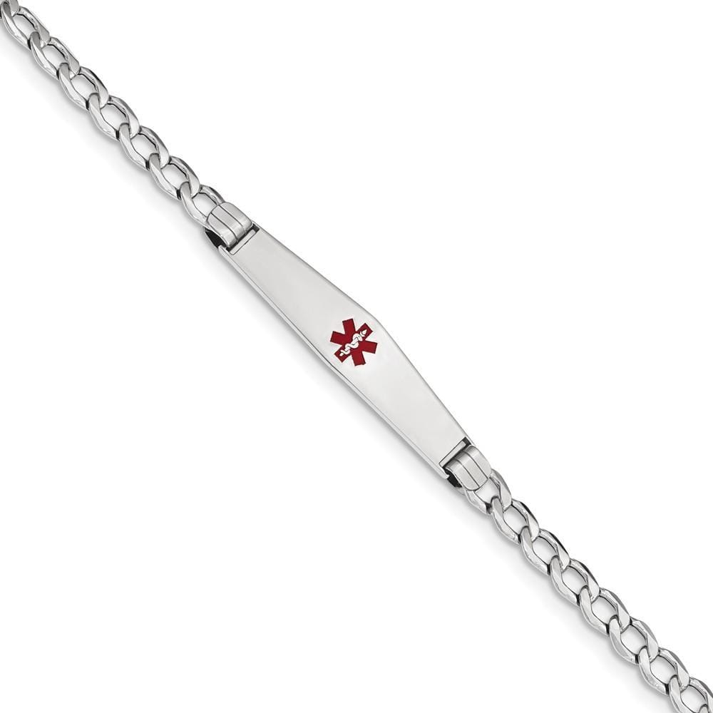 14K White Gold Cuban Link Medical ID Bracelet