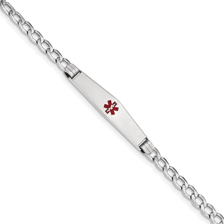 14K White Gold Cuban Link Medical ID Bracelet